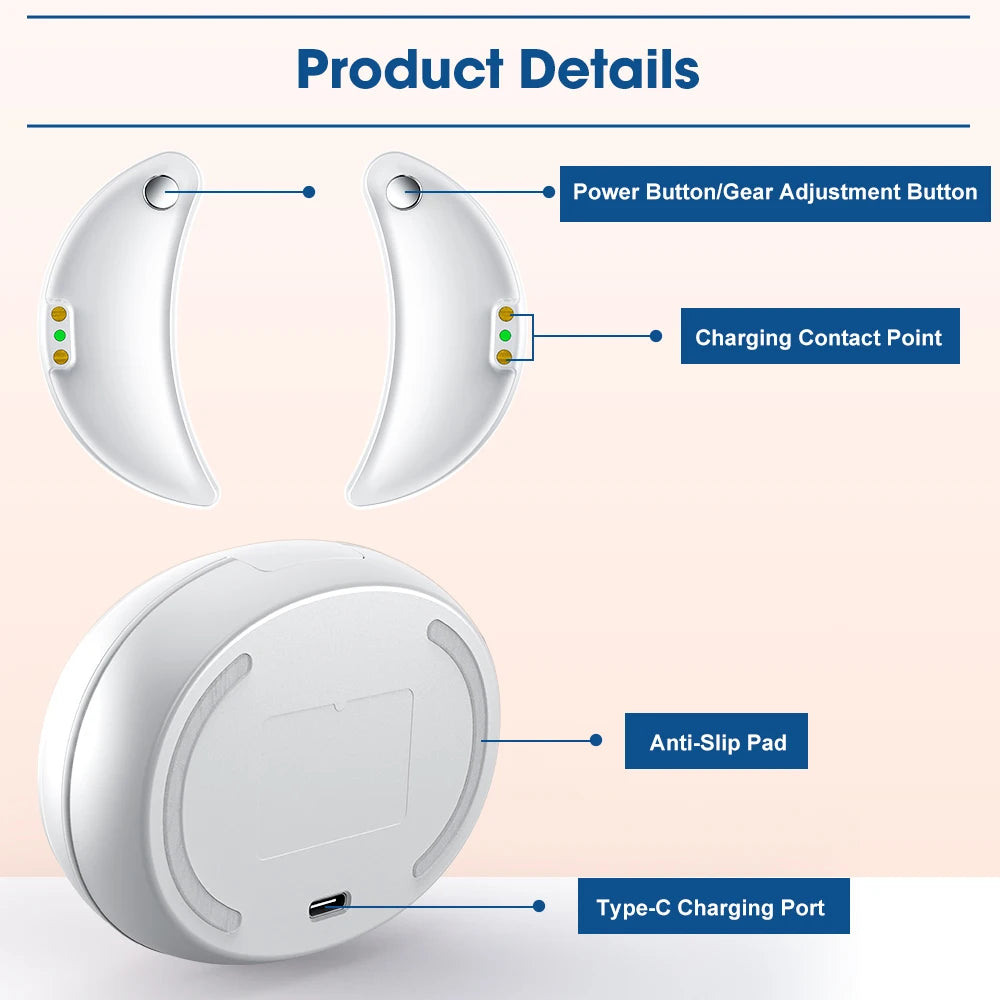 2-IN-1 Face & Eye Beauty Massager Micro-current Red Light EMS Anti Aging Bags Dark Circles Reduce Electric Eye Rejuvenation Pads