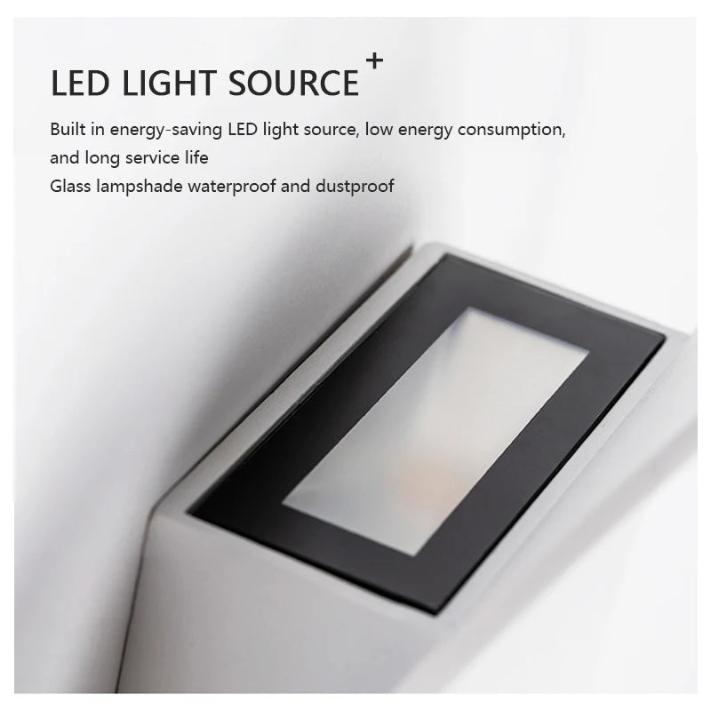 LED Wall Lamp Indoor and Outdoor IP65 Waterproof White/black Modern Minimalist Aluminum Home Light Porch Garden Light AC85-265V