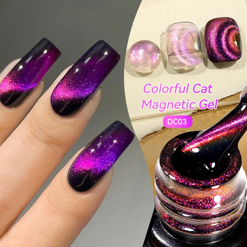 LILYCUTE 7ml Gold Coffee Cat Magnetic Gel Nail Polish Autumn Winter Nails Ultra Shine Moonlight Semi Permanent UV Gel Soak Off