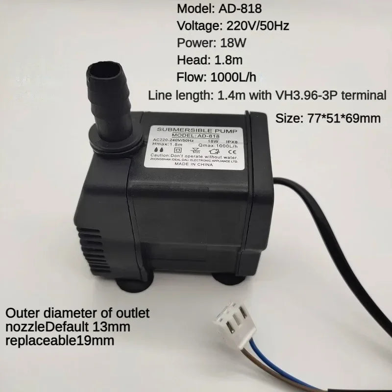 AD-818/1300 Mobile Environmental Friendly Water Air 8W10W18W25W Conditioner Spray Fan Cooling Fan Small Suction Submersible Pump