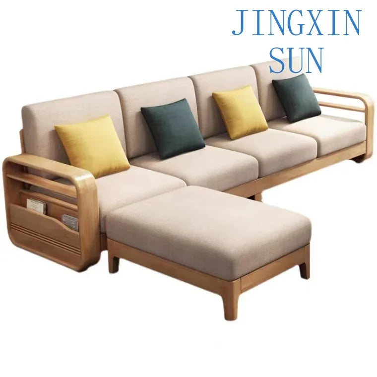 Furniture Nordic Solid WooWooden Living Room Simple sehold Turning Divan Small Apartment