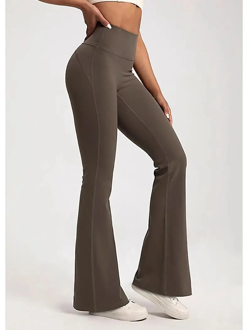 High-Waist Flared Yoga Leggings for Women High-End Wide-Leg Breathable Gym Casual Sports Bottoms
