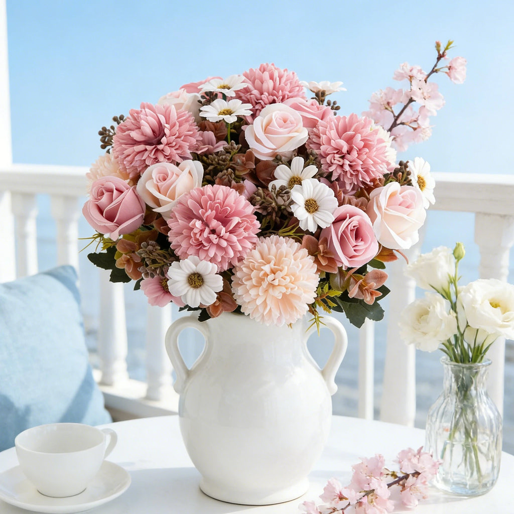 Silk Rose Artificial Flowers Wedding Home Room Valentine's Decora Wreath Bridal Bouquet Table Vase Photography DIY Gift Box Yard