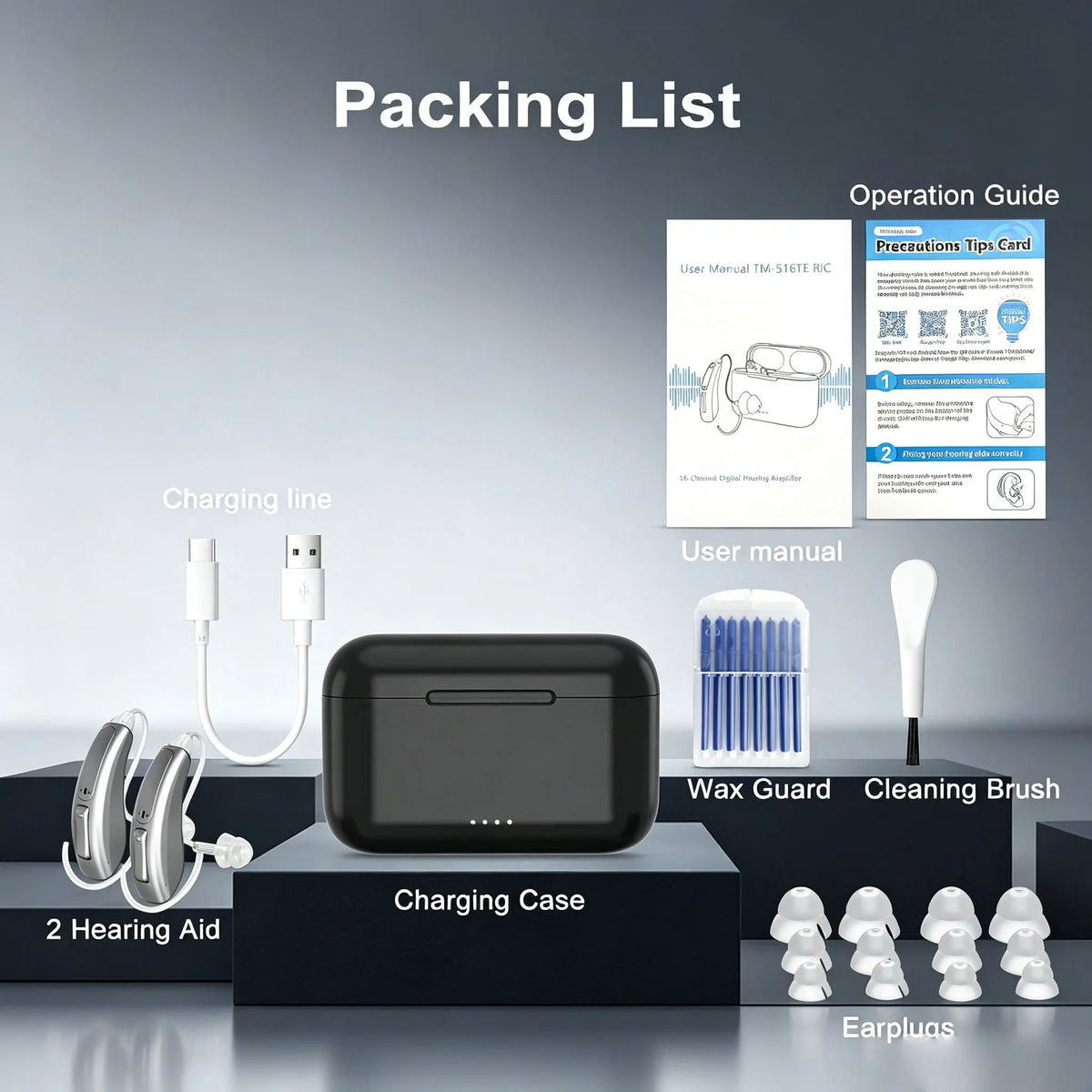 16 Channel Hearing Aid High Quality Bluetooth Hearing Aids Rechargeable for Deafness Intelligent Noise Cancelling Audifonos