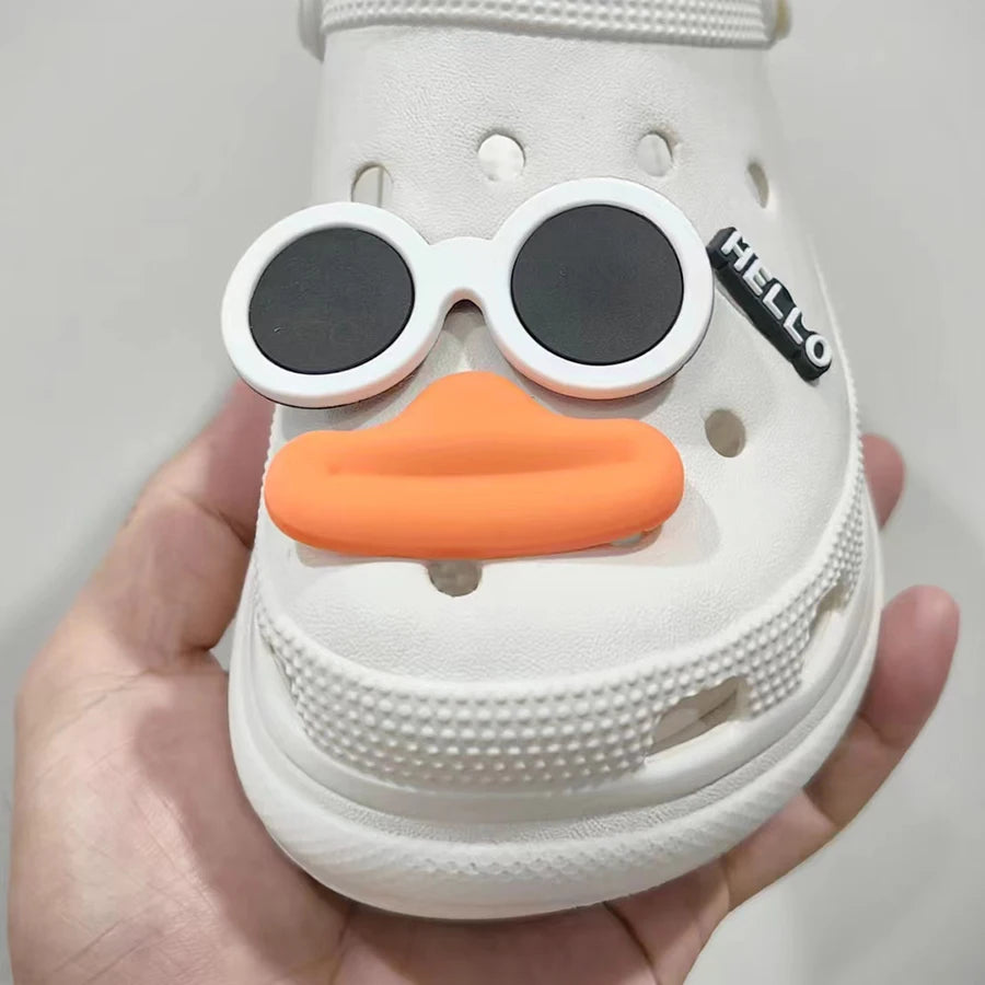 6Pcs Set Funny Face PVC Sausage Mouth Charms for Clogs Summer Sandals Buckle DIY Gift Shoes Accessories Cartoon Cute