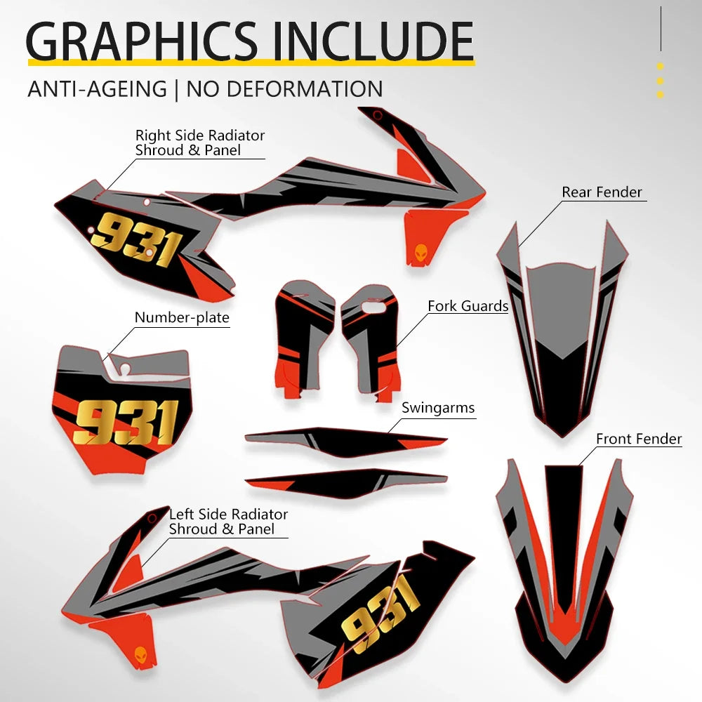 Customize Motocross Graphics Decals For KTM HUSQVARNA HONDA SUZUKI GASGAS Underground Sticker Kit