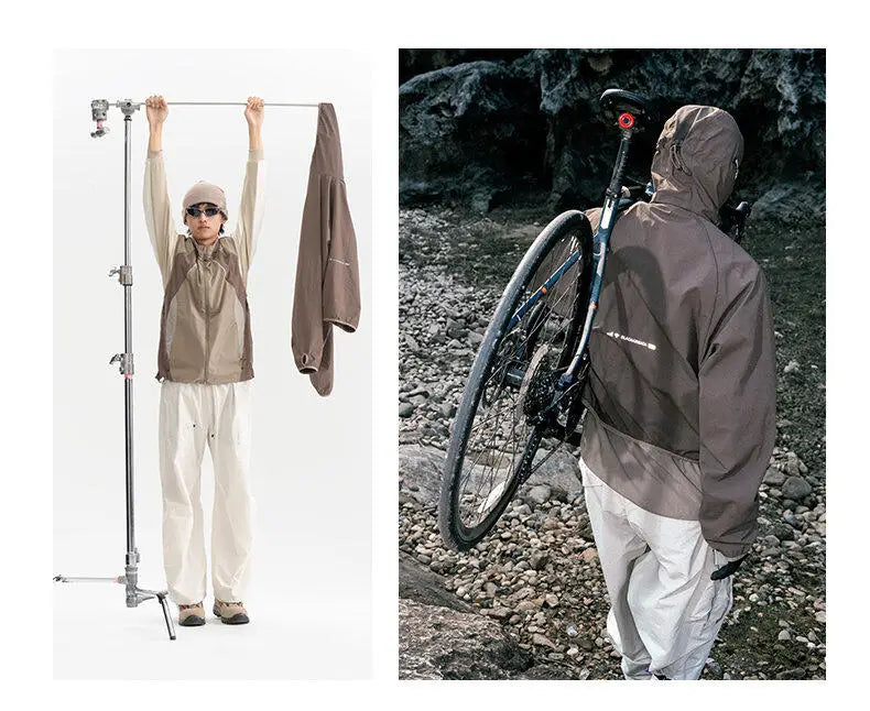 Coat + Vest Sets Varsity Jacket Men Outdoor Techwear Fashion Casual Track Hooded Sunscreen Cape Jacket Vest Women Cycling Coat