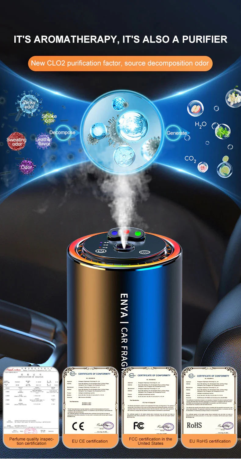 Car Perfume 3 in 1 Color Air Freshener Essential Oil Fragrance Diffuser Smell Distributor USB Aromatherapy Scent Air Refresher