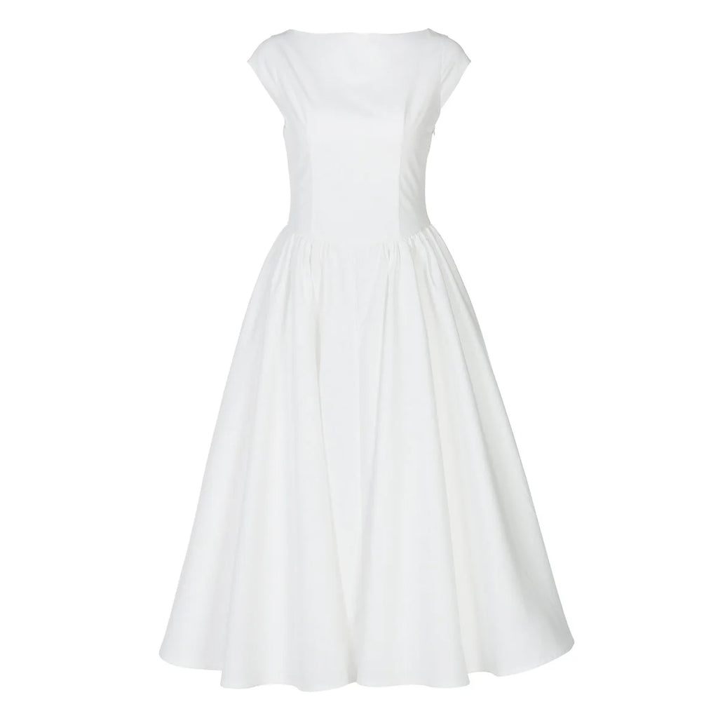 Elegant Socialite Solid Color Sleeveless Long Dresses Simple All-match Backless Temperament A-line Dress Fashion Commuting Style