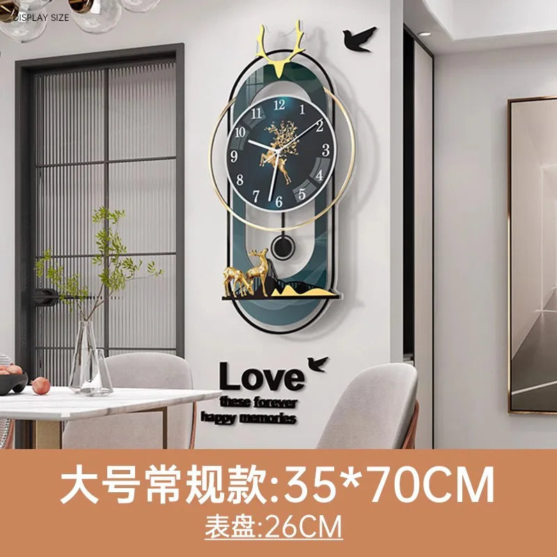 Wall clock household modern light luxury atmosphere decoration wall watch living room simple creative clock wall clock interior