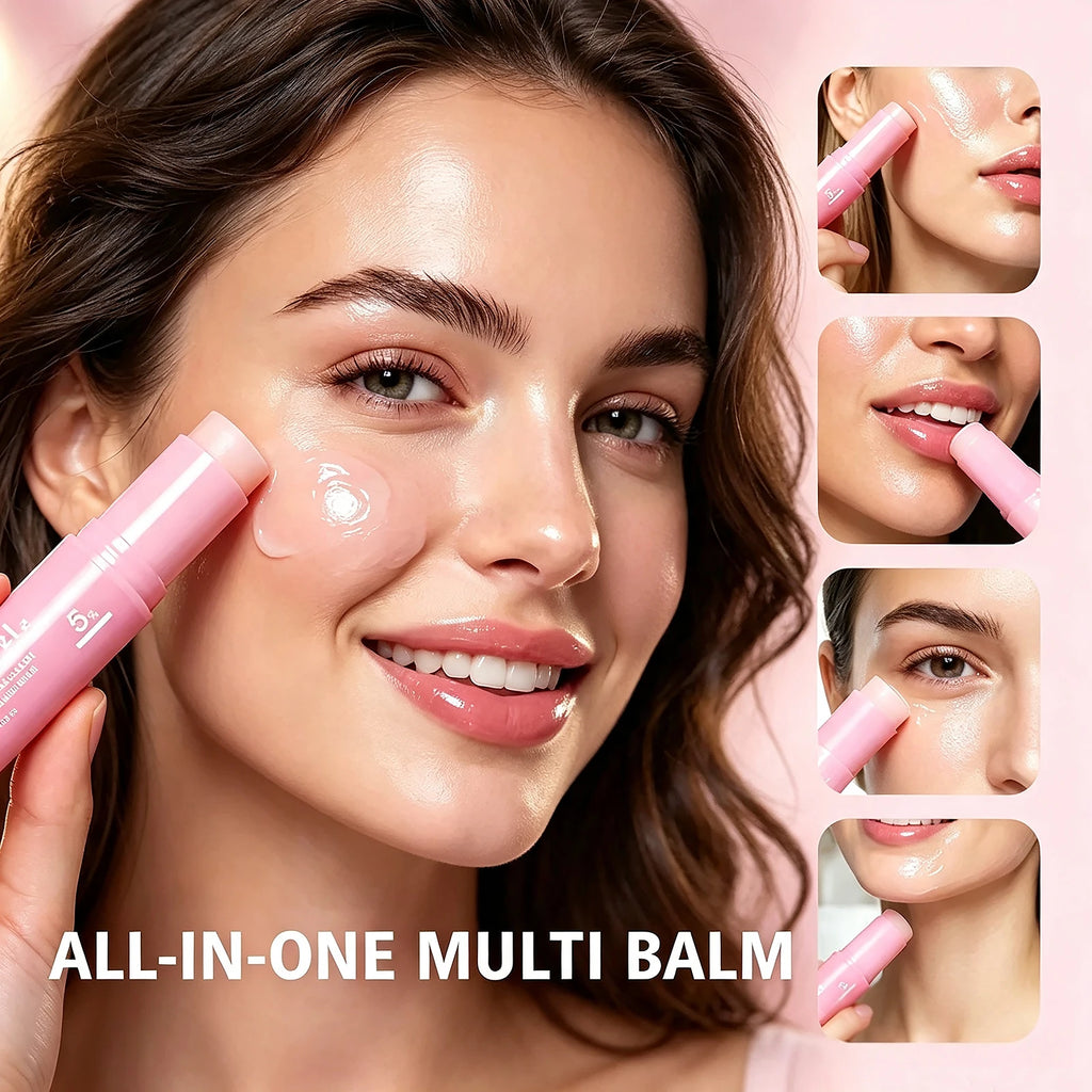 2026 New PDRN Pink Collagen Multi Balm Stick Volume Firming Anti Aging Smooth Fine Lines Eye Neck Forehead Smile Lines Face Care
