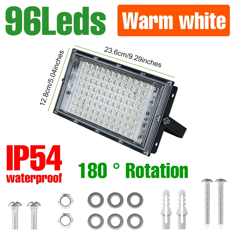 200W Outdoor LED Floodlight Super Bright 220V Waterproof Street Lamps Garden Backyard Commercia Exterior Wall Mount Lighting