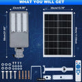 Solar Powered Security Outdoor Light, 6500W 7500K 15000mAh Automatic Dusk to Dawn LED Street Flood Lamp for Garden Patio Yard