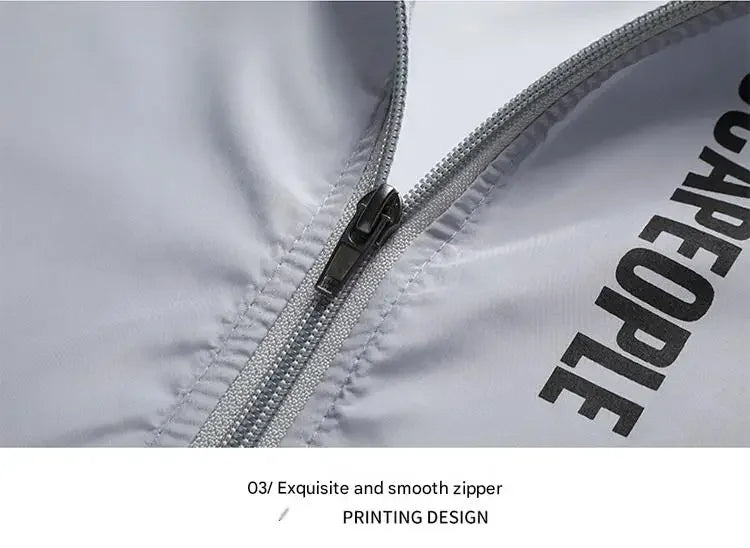 UPF50+ Summer Sun Protection Clothing Men's Casual Waterproof Quick-drying Bicycle Hooded Jacket Hiking Thin Skin Windbreaker