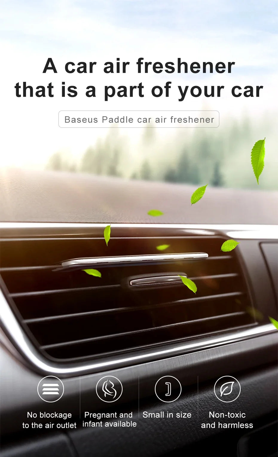Baseus CarAir Freshener CarClip Fragrance For Auto Interior Accessories Mini Reuse Car Diffuser For Air VentCar Solid Perfume