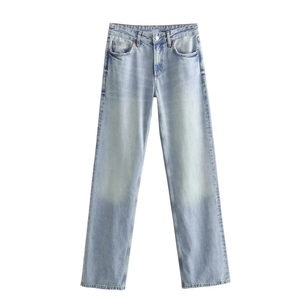 Maxdutti British fFashion Street Distressed Jeans Boyfriend Style Pants Girls Retro Loose Casual Jeans For Women Harem Denim