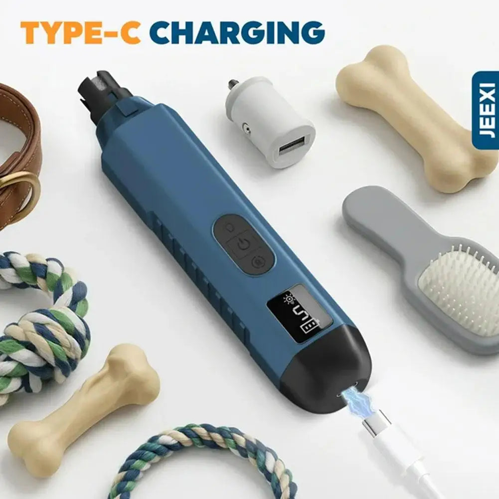 Electric Pet Nail Grinder 5 Speed, Low Noise, Rechargeable For Dogs & Cats, Professional Pet Nail Trimmer Grooming Tool