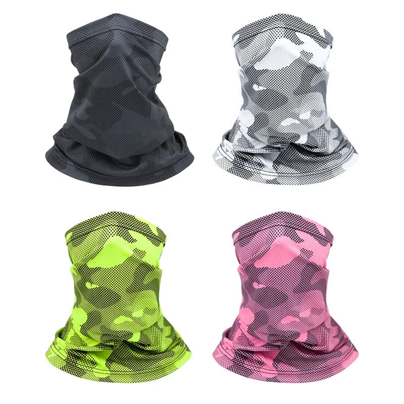 UV Protection Ice Silk Neck Gaiter Breathable Face Cover Tube Scarf Outdoor Cycling Hiking Sports Bandana Neck Tube
