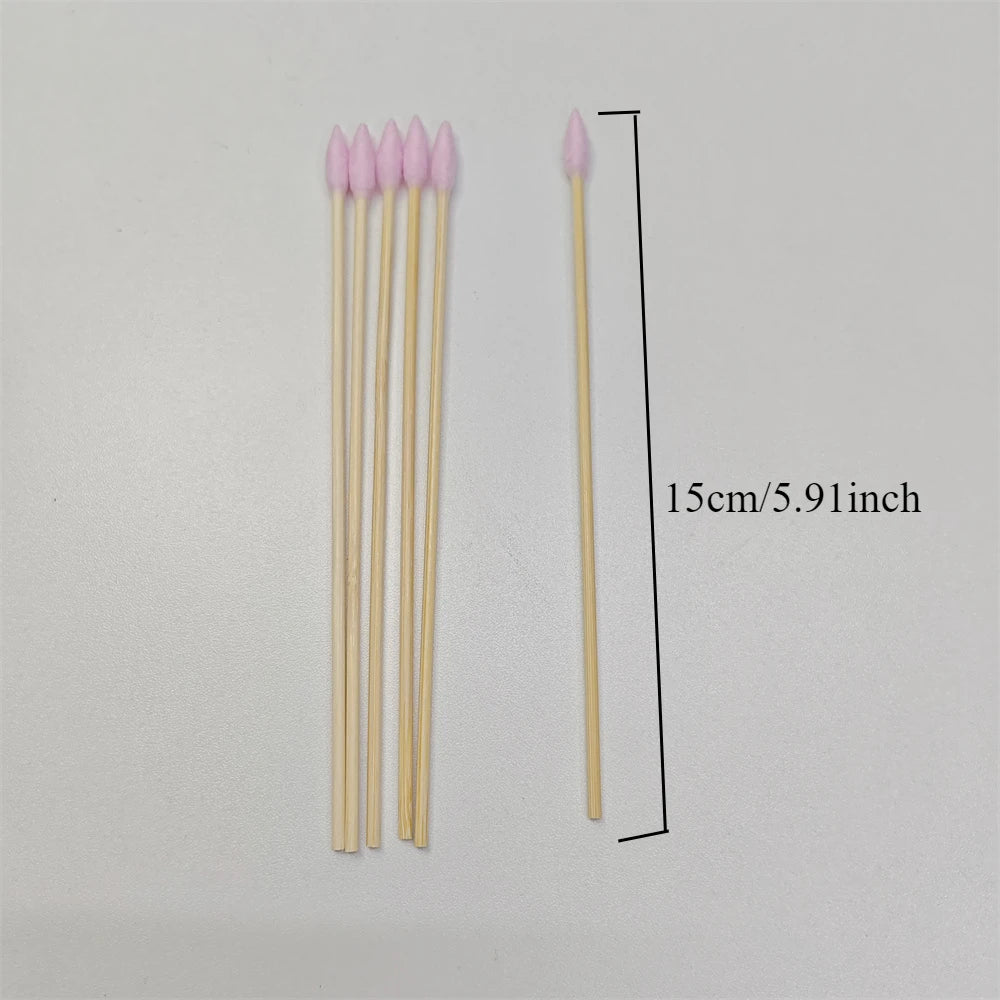 100/300Pcs 6 Inch Long Cotton Swabs with Wooden Handles, Cotton Tipped Applicator for Cleaning, Cotton Sticks Oil Makeup