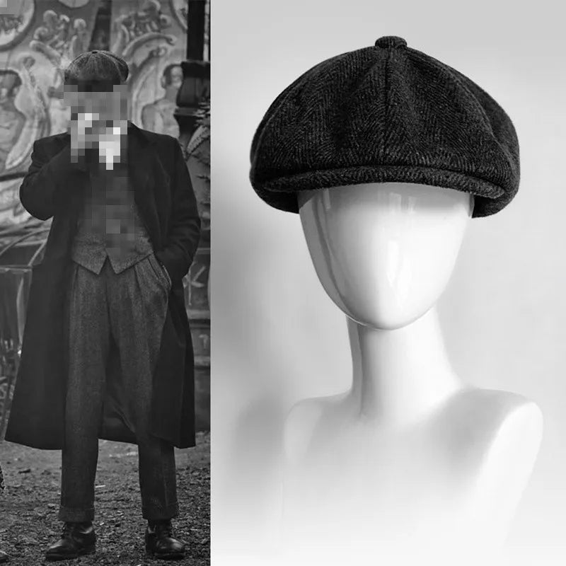 Retro Newsboy Caps Men Octagonal Hats British Painters Hats Autumn Winter Berets Herringbone Flat Caps Hip Hop Berets Gorras