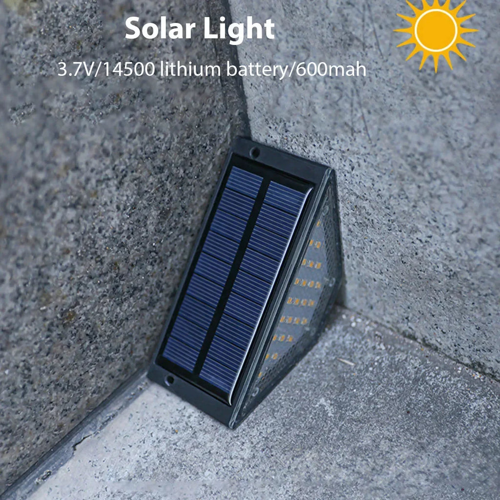 Outdoor Solar Step Lights, Warm White Light,IP66 Waterproof, Auto On, for Patio, Yard, Driveway, Porch Decoration
