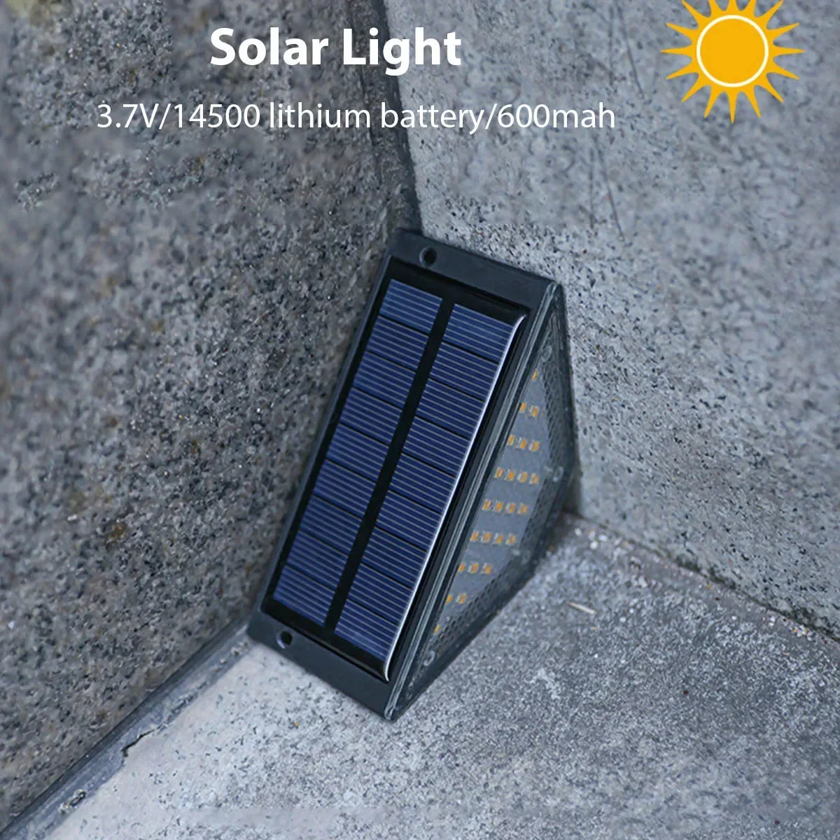 Outdoor Solar Step Lights, Warm White Light,IP66 Waterproof, Auto On, for Patio, Yard, Driveway, Porch Decoration