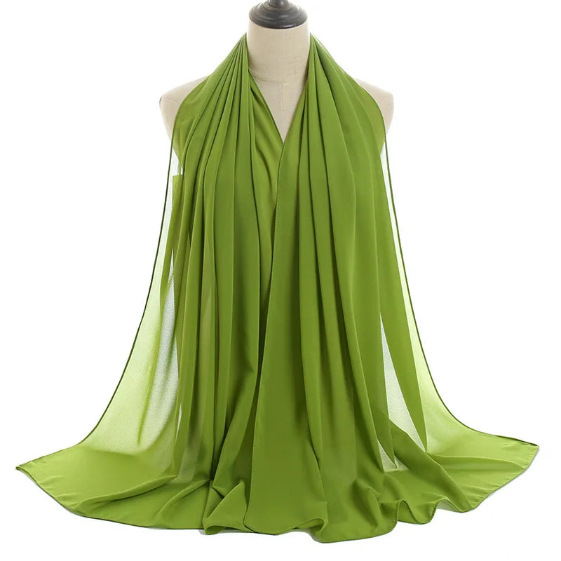 Ramadan Islamic Instant Bubble Chiffon Shawl Scarf Lady Head Wrap Women Hijabs Scarves Bufandas Muslim Veil Hijab Snood 180*70cm