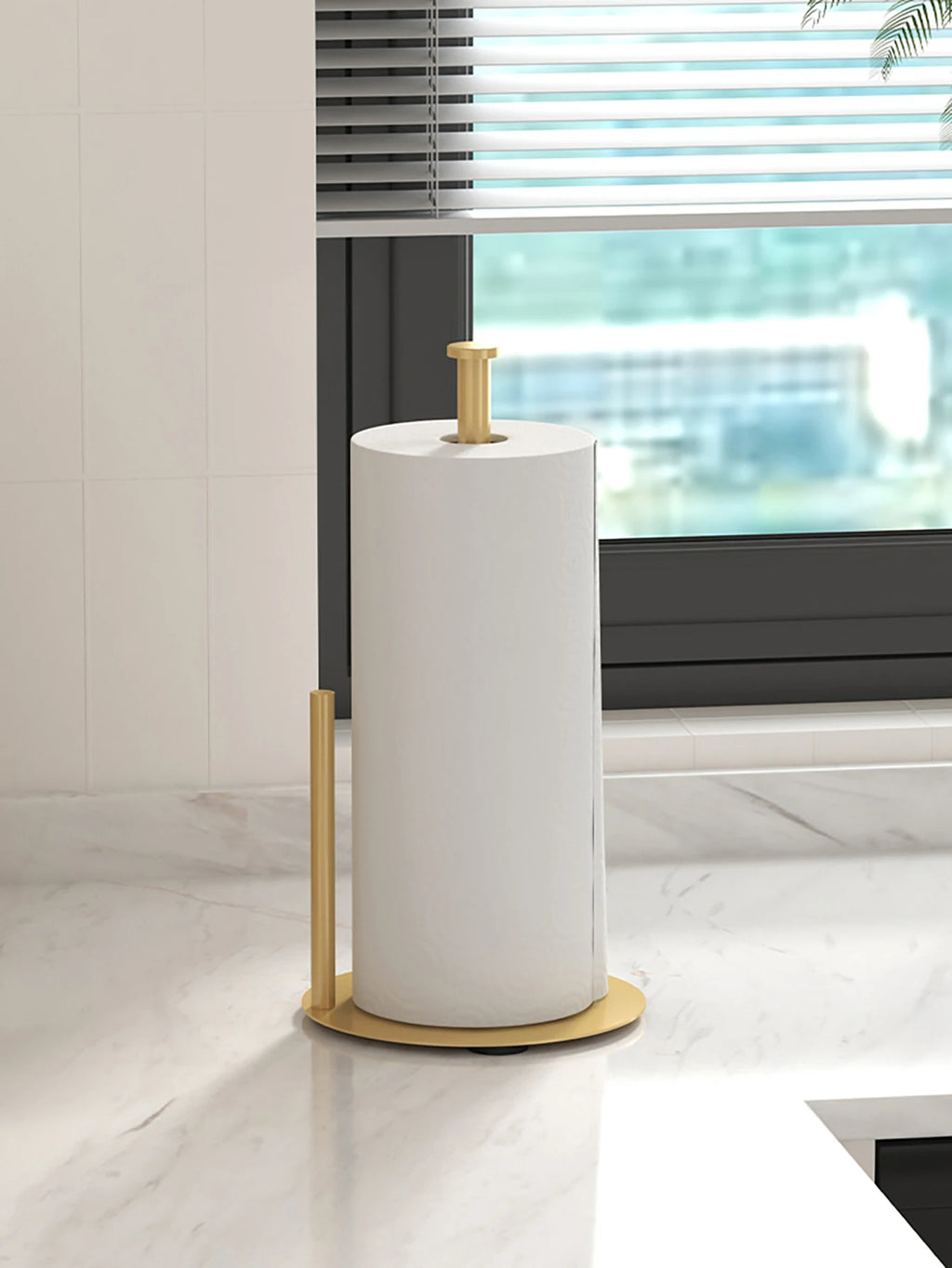 Kitchen Roll Holder with Weighted Base - Heavy-Duty Countertop Organizer, Space-Saving Design for Paper Towels, Kitchen supplies
