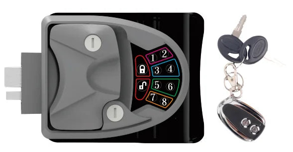 Fingerprint Recognition RV Keyless Entry Door Lock Handle Latch Stuck With Key Unlocking & Wireless Remote Control For Caravan C