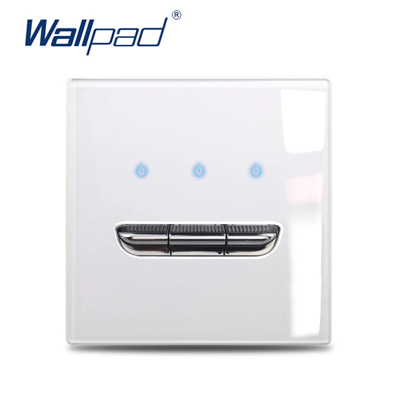 Wall Light Switch 1 2 3 4 Gang Tempered Glass Panel Blue LED Night Light White Black Gray Gold Pass Through Low Price