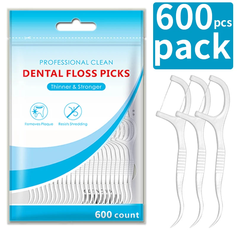 600/300/150/50pcs Ultra-Fine Toothpicks, Home Set, Portable and Disposable Care Floss- Deep Cleaning for Oral Care