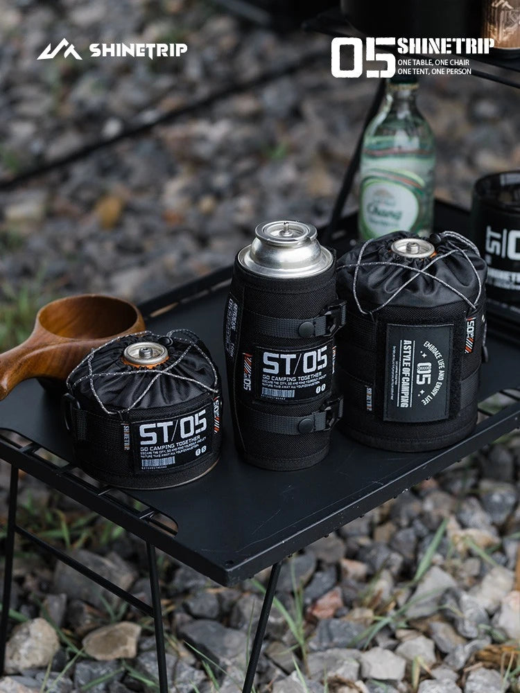 Blackened Gas Cylinder Protective Cover Outdoor Series Anti-Collision Camping Decoration Storage for Camping Gear