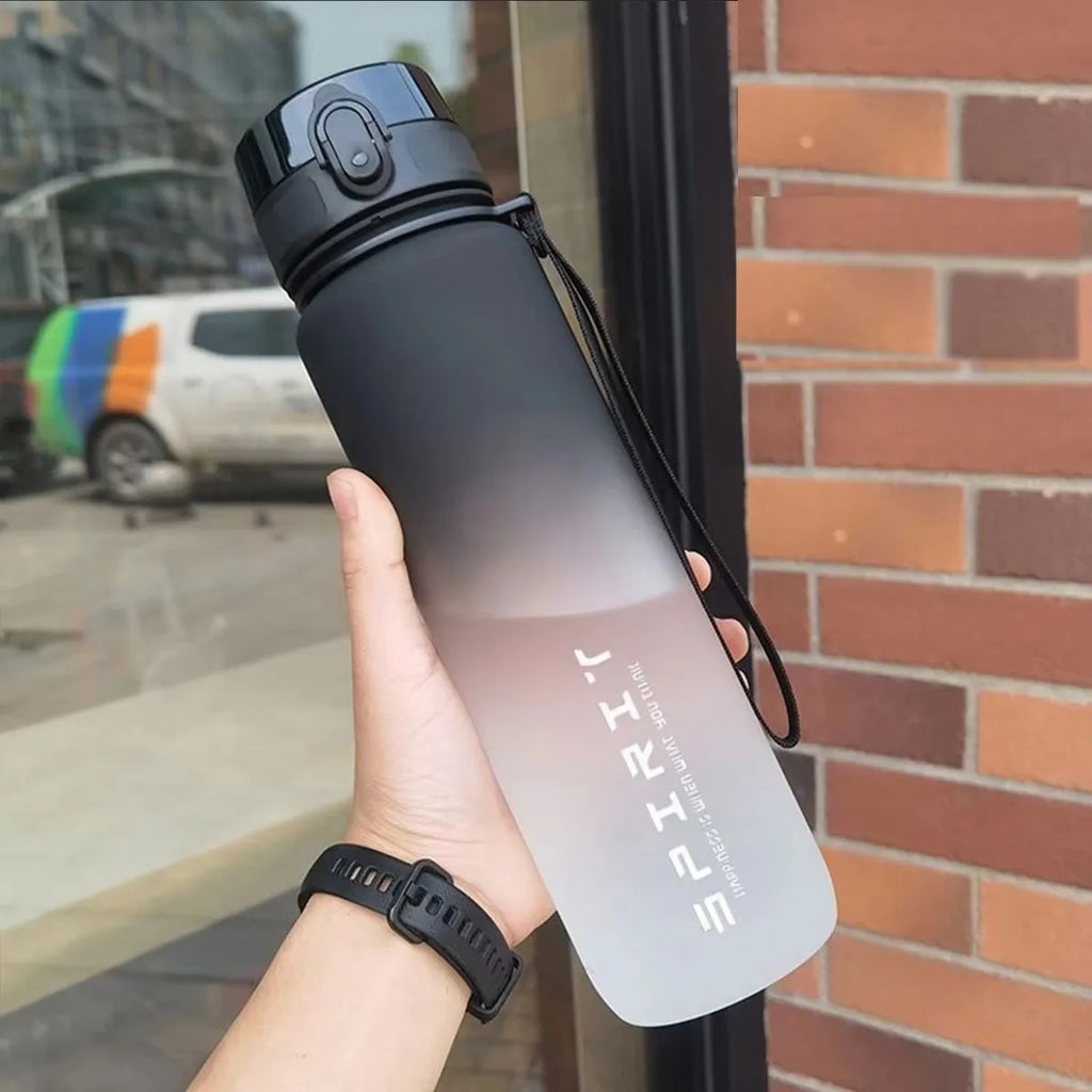 600ml/750ml/1000ml Large Capacity Sports Water Bottle Gradient Color Plastic Cup Drink Items Outdoor Beach Travel Portable Gym