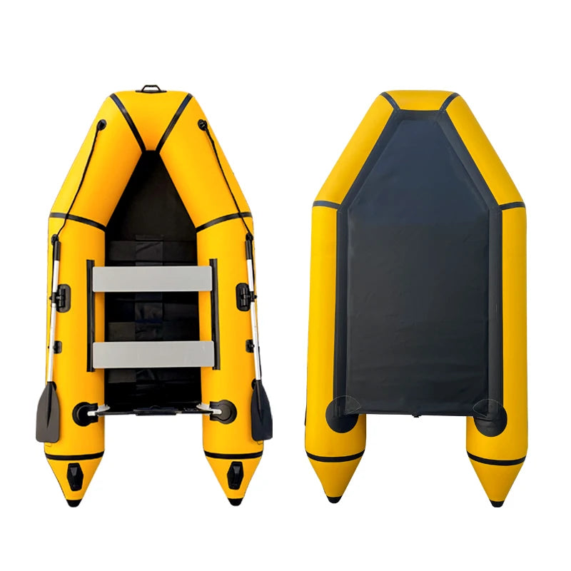 9ft 2.8m Inflatable Boat Thickened Fishing Boat Hard Bottom Assault Kayak Rowing Canoe Sailboat Dinghy Water Sports