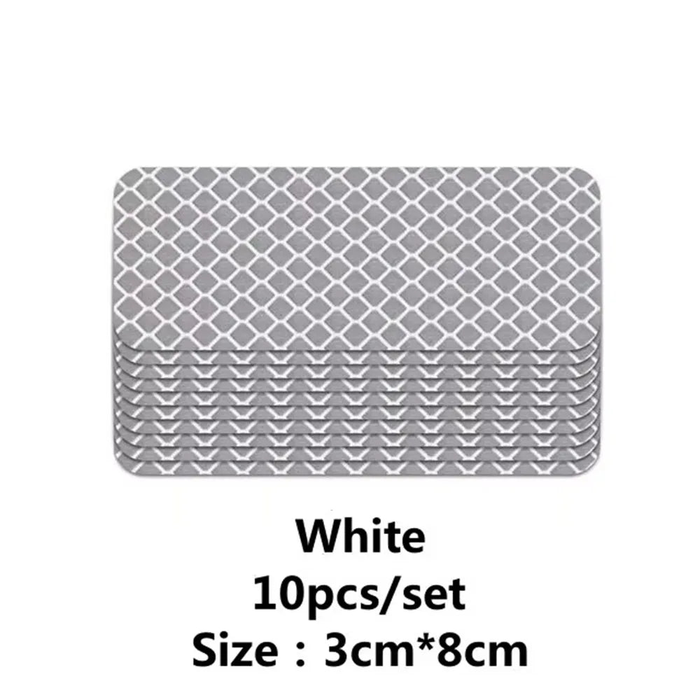 10pcs Car Bumper Reflective Stickers Reflective Warning Strip Tape Secure Reflector Stickers Decals Safety Warning