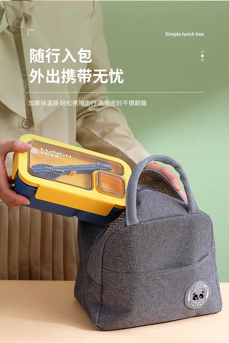 850ml/1100ml Lunch Box Microwave Portable Bento Boxes with Tableware for Kids School Leakproof 4 Grid Food Snack Containers