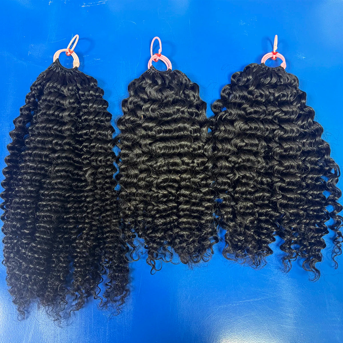 Deep Wave Crochet Hair Extensions Kinky Curly Crochet Human Hair Knotless Pre-Separated Crochet Feather Hair Extensions