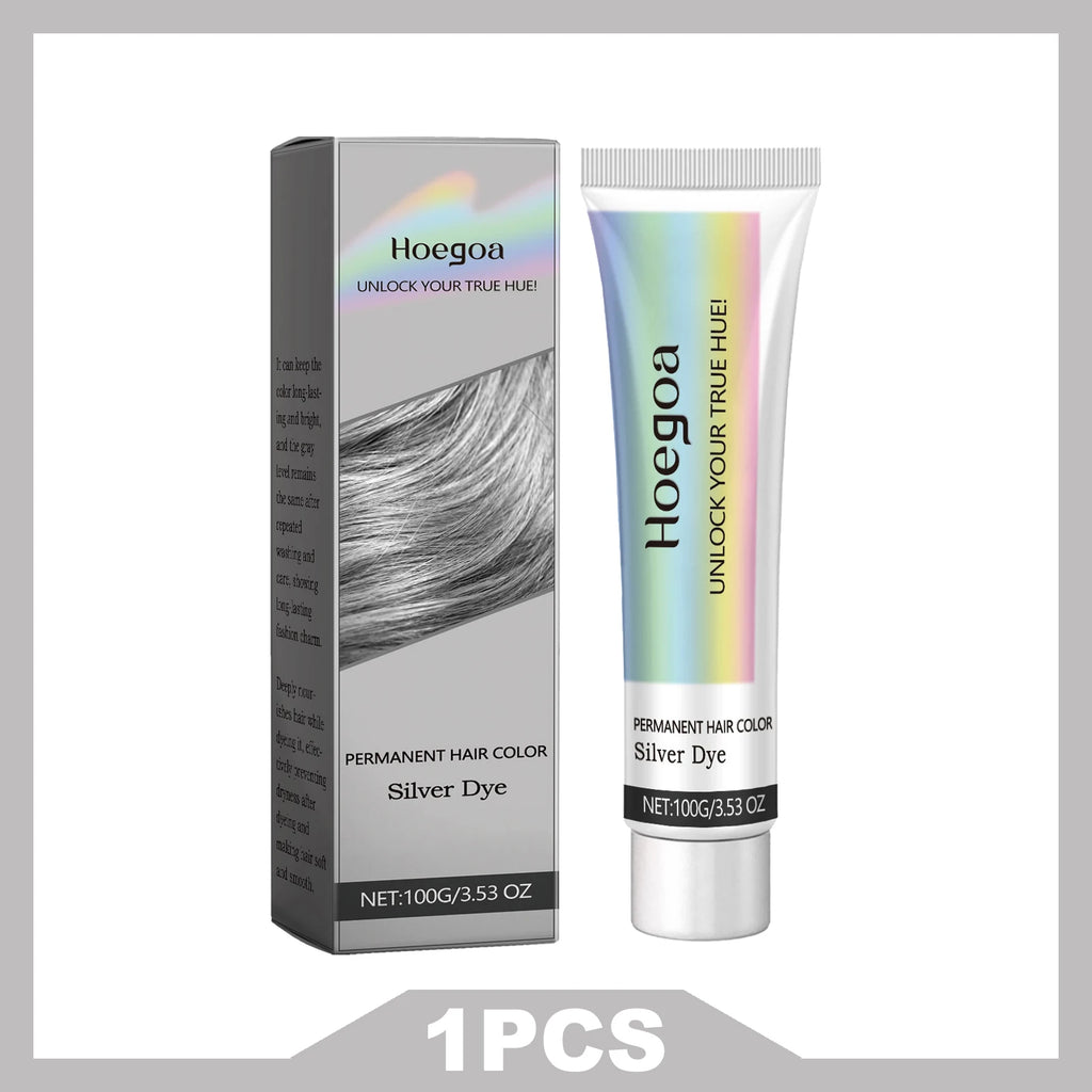 HOEGOA Gray Color Fashion Charm Hair Dye Deep Nourishment Long-Lasting Stable Effect  Gentle Formula Soft Smooth Brighten Hair