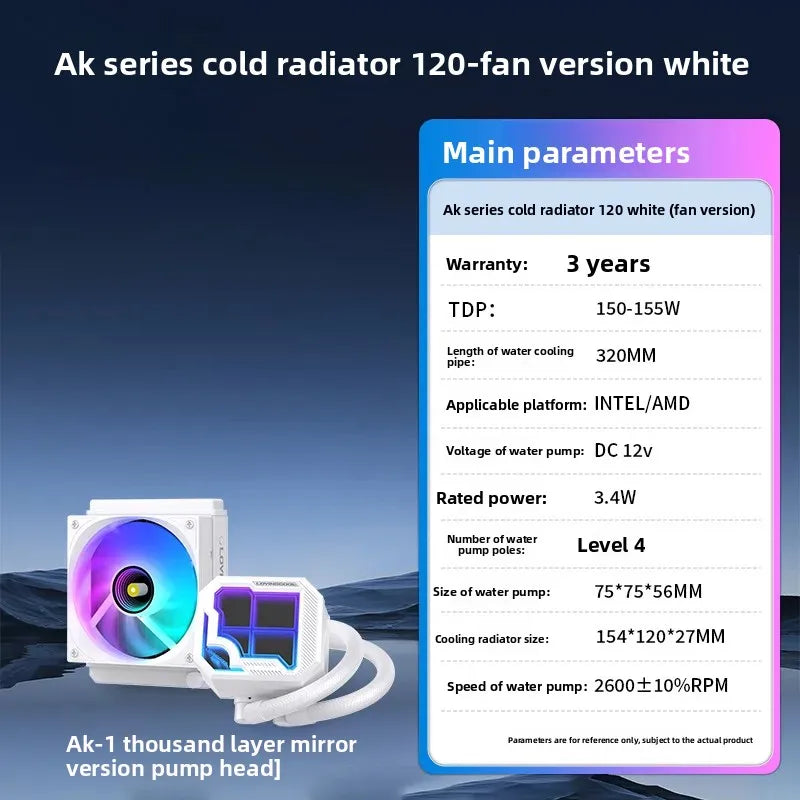 360 ARGB CPU Liquid Cooler with Segment Code Screen Temperature Display