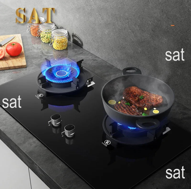 Household kitchen full air intake strong fire natural gas stove dual stove household energy-saving and gas saving gas stove