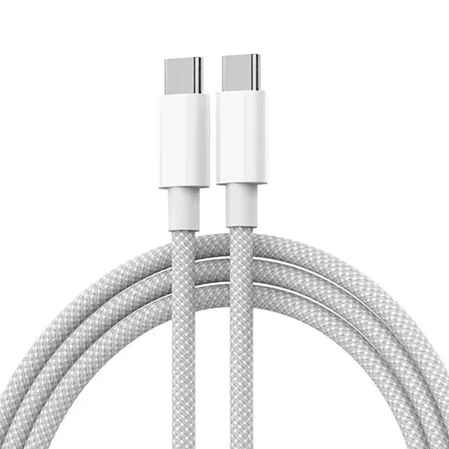 PD 60W Dual USB-C Fast Charging Braided Cable For iPhone 15 16 17Pro Max 15  Plus Type C to Type C Quick Charger Cable With Box