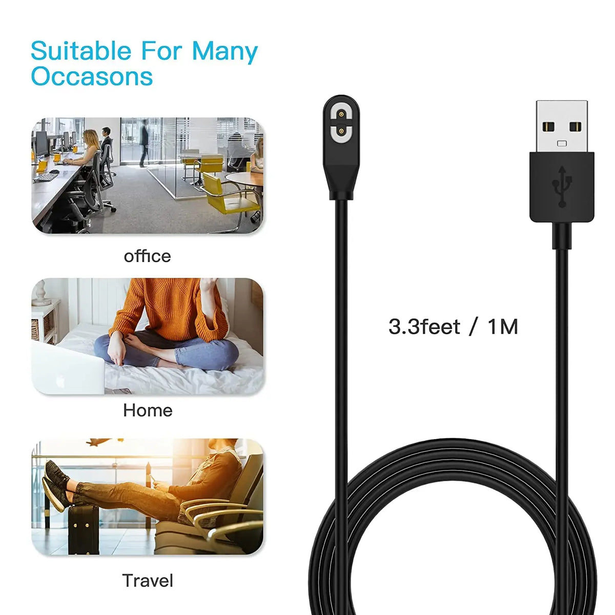 Headphone Charger Cable USB C to Shokz Magnetic Charging Cord Compatible for Aftershokz AS800,  OpenRun Bone Conduction Charger