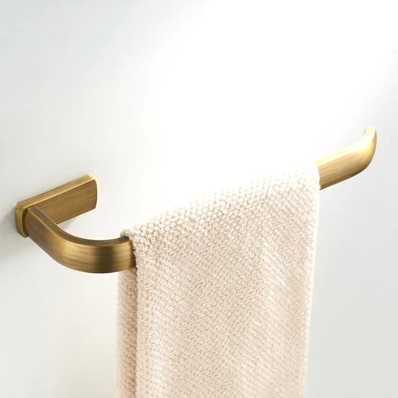 New Bathroom Accessories Set Antique Brass Brushed Toilet Paper Roll Holder Bath Towel Rail Ring Wall Mounted Robe Coat Hook