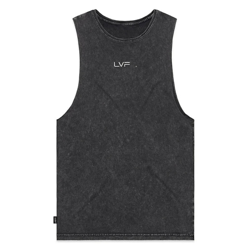 Men Summer Cotton Sleeveless Tank Top Gym Bodybuilding Fitness Running Workout Casual Athletic Sportswear Training Vest Clothing