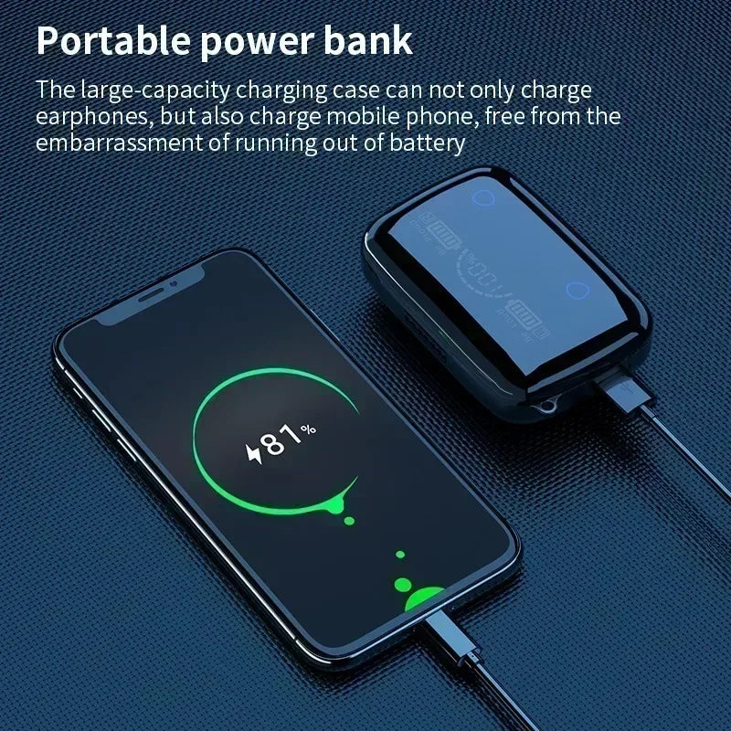 Wireless Gaming Headsets TWS Earphones 9D Stereo Sound Quality Bluetooth Headphones with Microphone for Gaming and Music