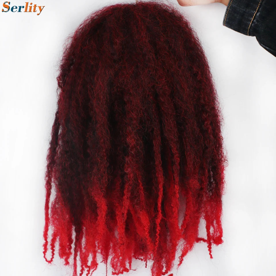 Marley Twist Braiding Hair Pre Stretched 1- 6 Packs Ombre Afro Kinky Curly Crochet Hair for Faux Locs Jumbo Marley Twists Hair