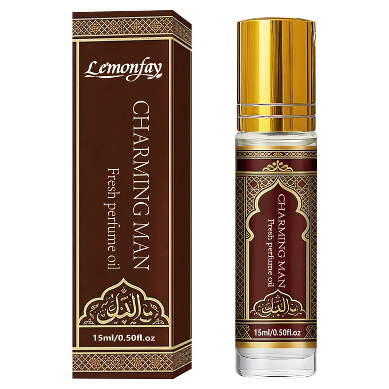 Lemonfay Charming Man Fresh Perfume Oil | Arabian Style Masculine Scent | Long-Lasting Portable Roll-On Fragrance For Men 15ml