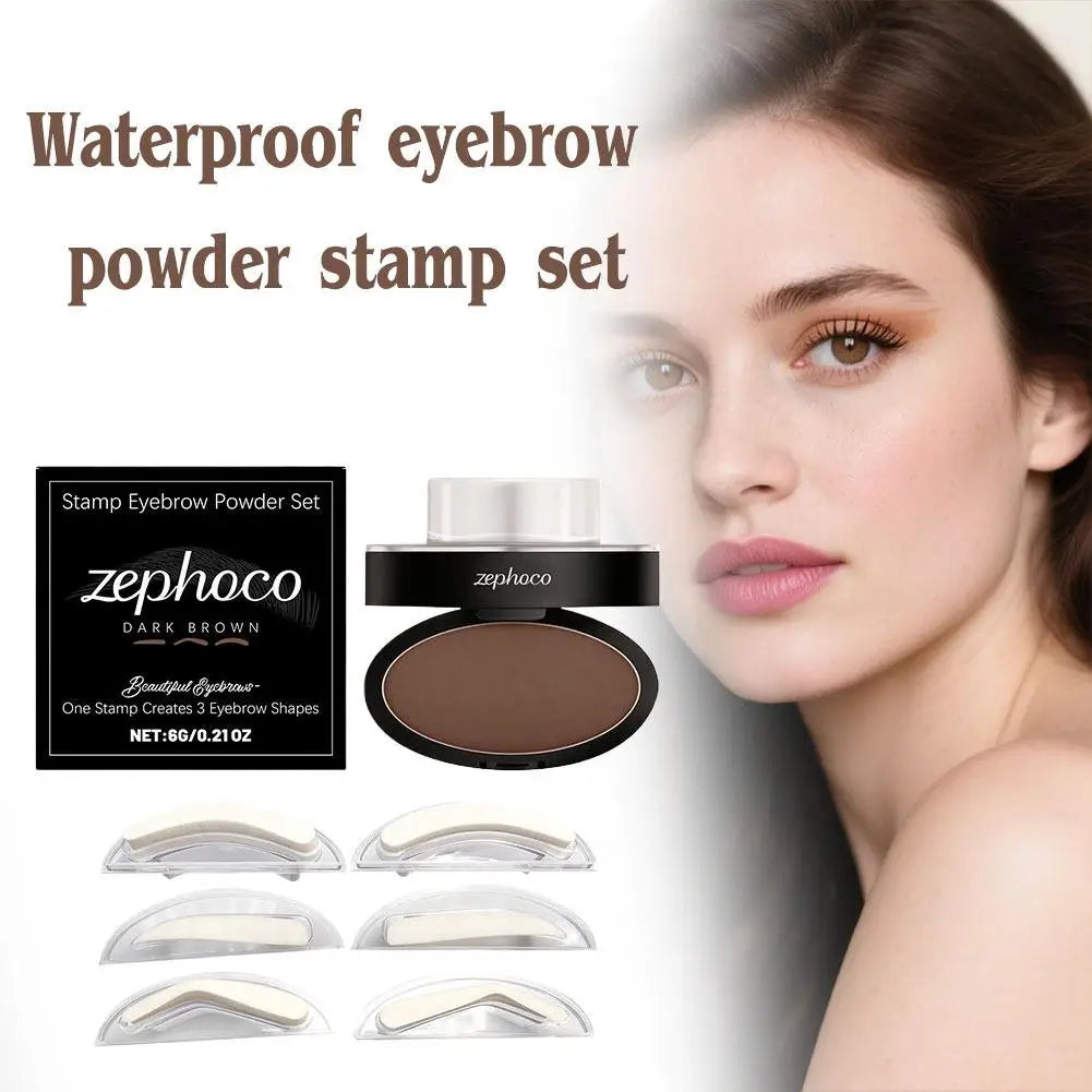 Makeup Tool Eye Brow Stamp Powder Stamp Tint Stencil Kit Cosmetics Professional Makeup Waterproof Eye Brow Stamp Lift Eyebrow