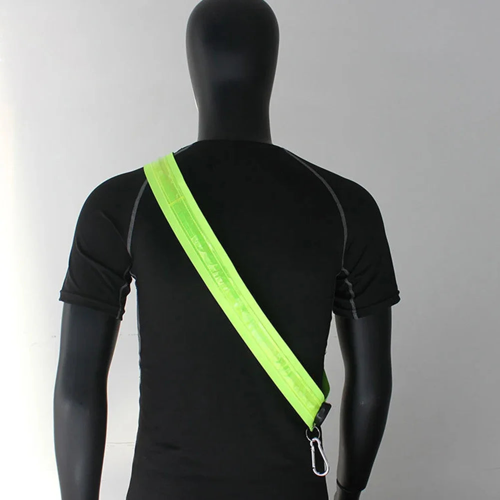 Reflective Straps Rechargeable LED Reflective Running Belt for Men Women Night Safety Outdoor Hiking Jogging Walking Light Gear