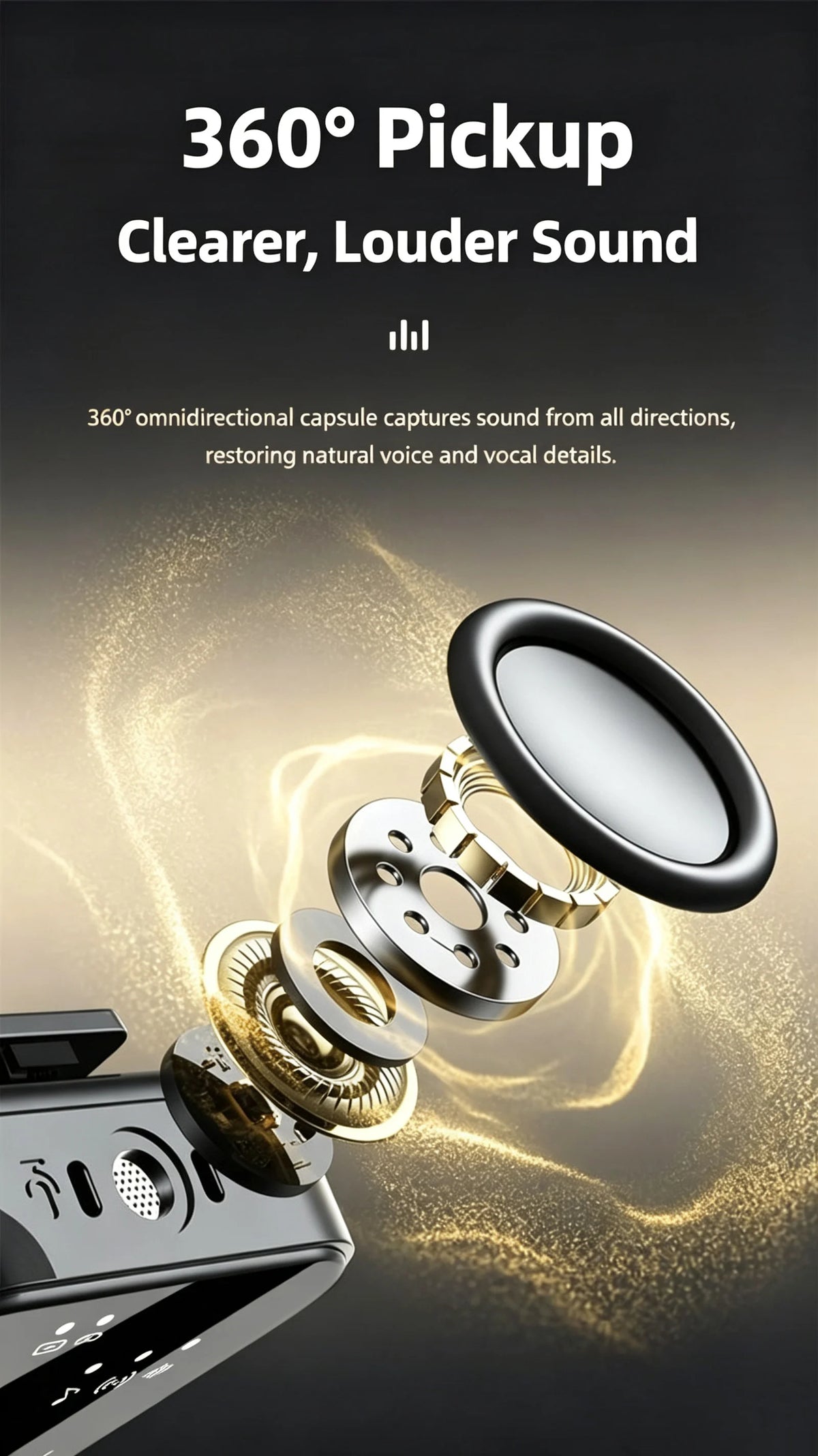 KEBIDUMEI 3IN1 Wireless Lavalier Microphone Handheld Microphone Video Recording Noise Reduction Mic for Living Broadcast Gaming